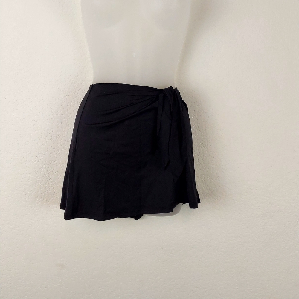 Becca By Rebecca Virtue Black Swim Sarong Skirt Cover Up Medium To Large - Picture 2 of 9